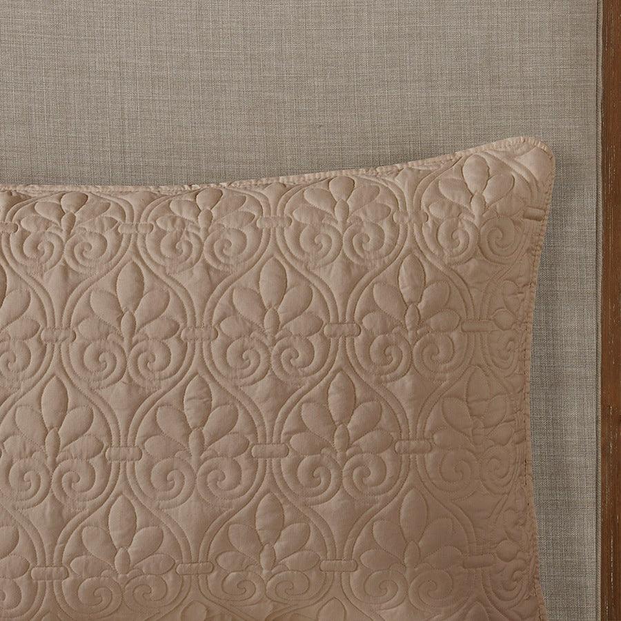 Olliix.com Comforters & Blankets - Quebec King 3 Piece Fitted Bedspread Set Khaki