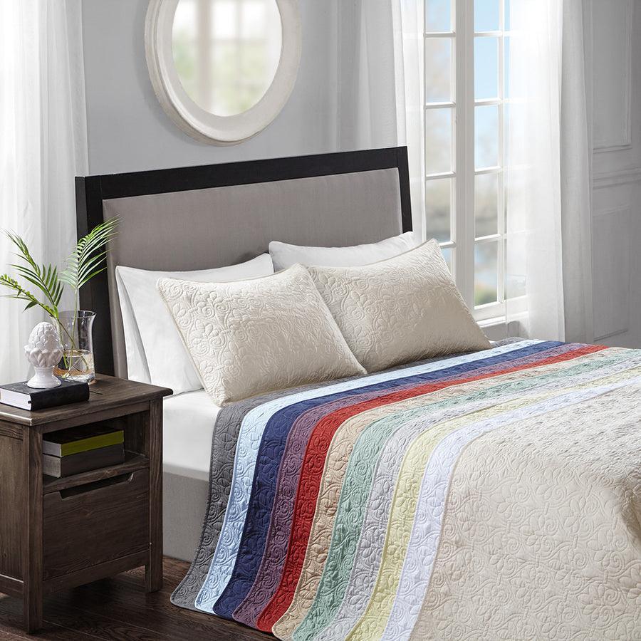 Olliix.com Comforters & Blankets - Quebec King Reversible Bedspread Set Dark Gray