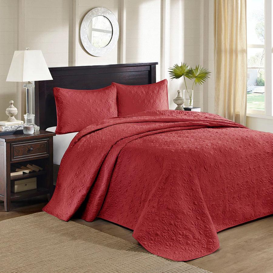 Olliix.com Comforters & Blankets - Quebec King Reversible Bedspread Set Red