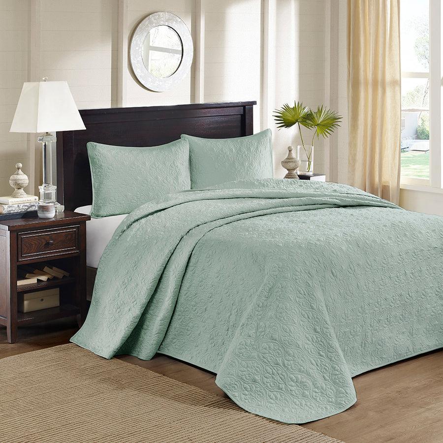 Olliix.com Comforters & Blankets - Quebec King Reversible Bedspread Set Seafoam