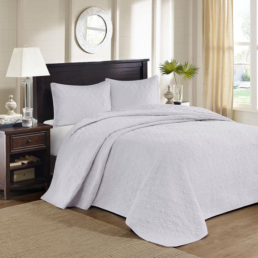 Olliix.com Comforters & Blankets - Quebec King Reversible Bedspread Set White