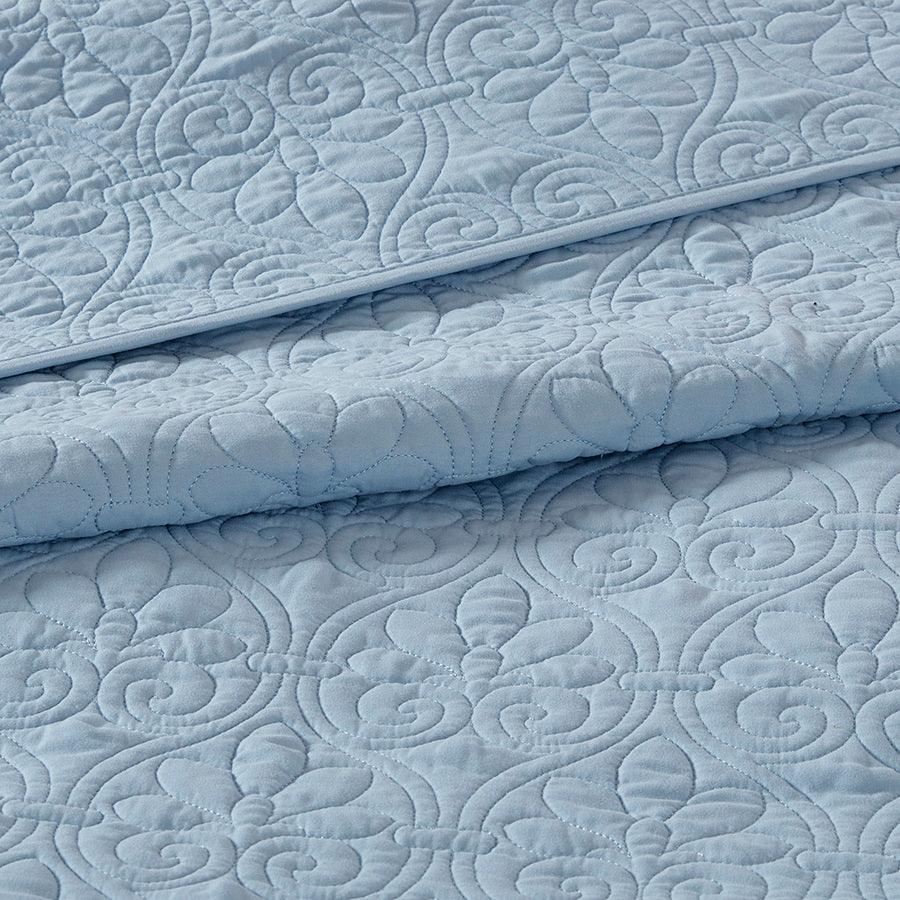 Olliix.com Comforters & Blankets - Quebec King/California King Reversible Coverlet Set Blue