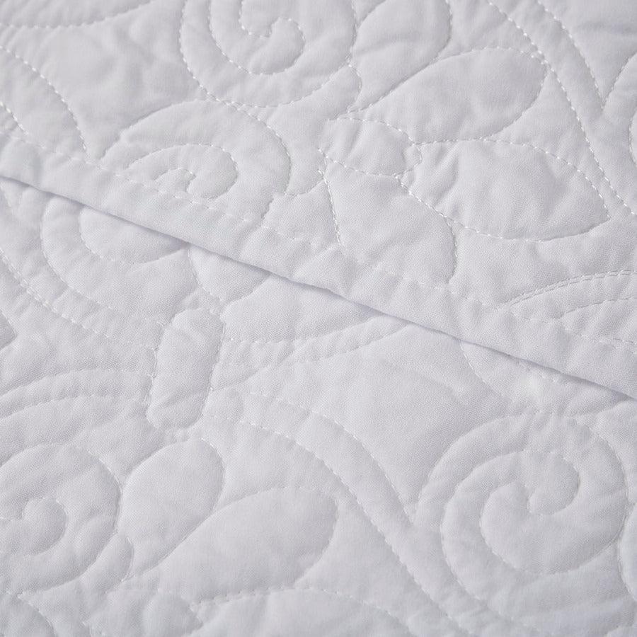 Olliix.com Pillows & Throws - Quebec Traditional Oversized Quilted Throw 60x70" White