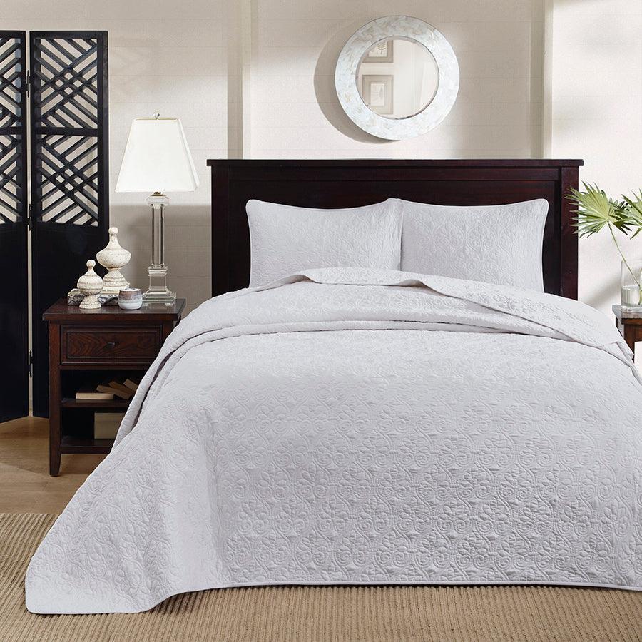 Olliix.com Comforters & Blankets - Quebec Twin Reversible Bedspread Set White