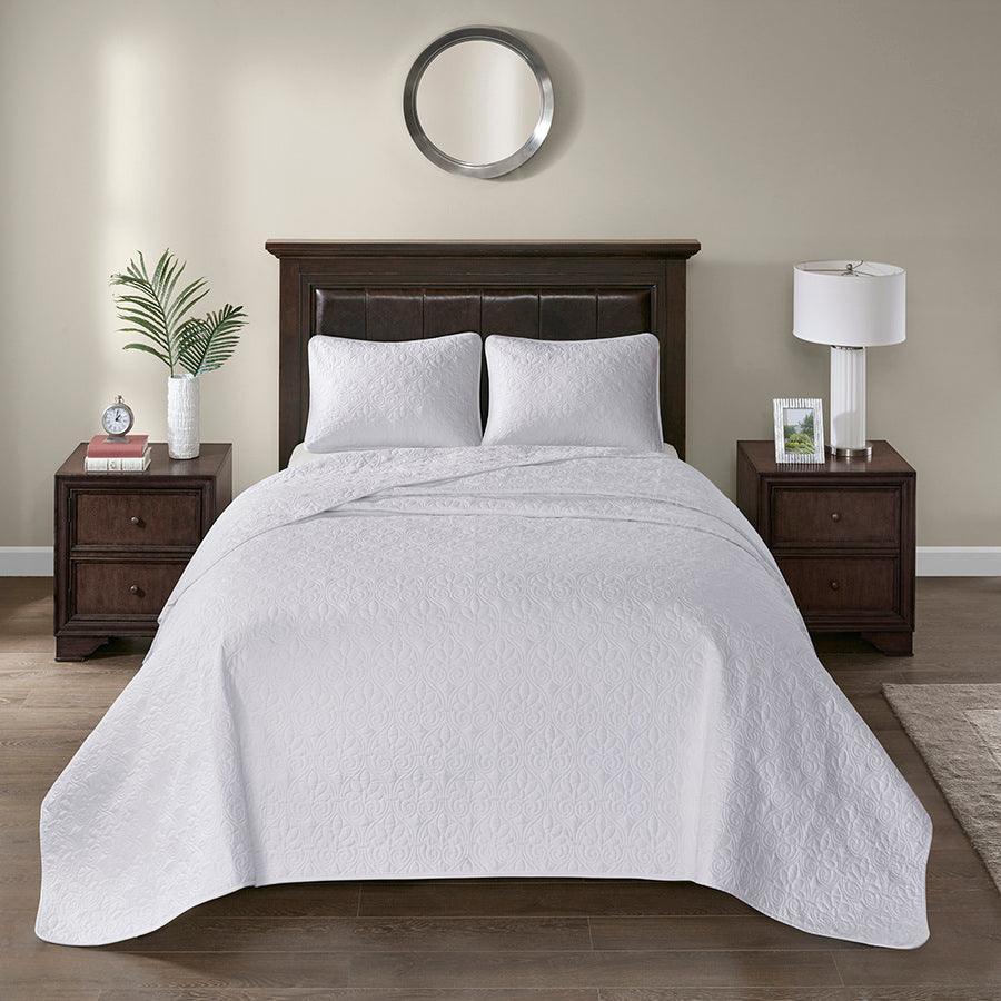 Olliix.com Comforters & Blankets - Quebec Twin Reversible Bedspread Set White