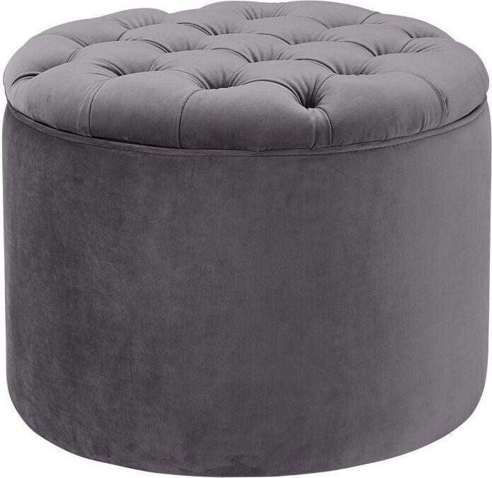 Tov Furniture Ottomans & Stools - Queen Velvet Storage Ottoman Gray