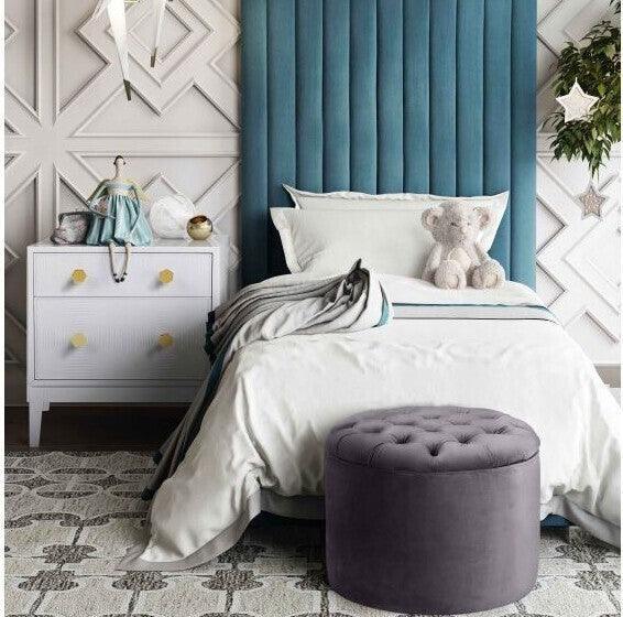 Tov Furniture Ottomans & Stools - Queen Velvet Storage Ottoman Gray
