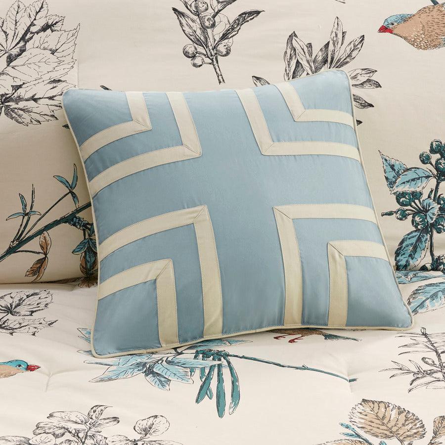 Olliix.com Comforters & Blankets - Quincy Mid-Century 7 Piece Comforter Set Khaki Cal King