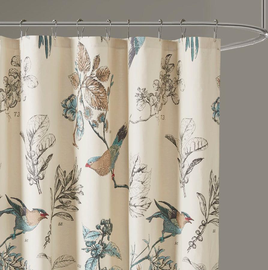 Olliix.com Shower Curtains - Quincy Printed Cotton Shower Curtain Khaki