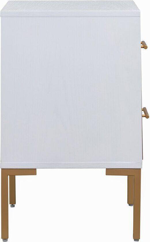 Tov Furniture Nightstands & Side Tables - Quinn Side Table White & Brass