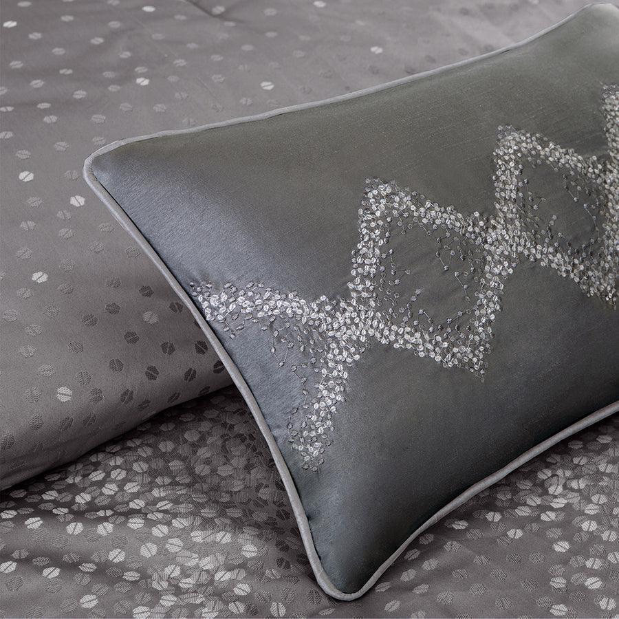 Olliix.com Comforters & Blankets - Quinn Transitional 7 Piece Comforter Set Gray Cal King