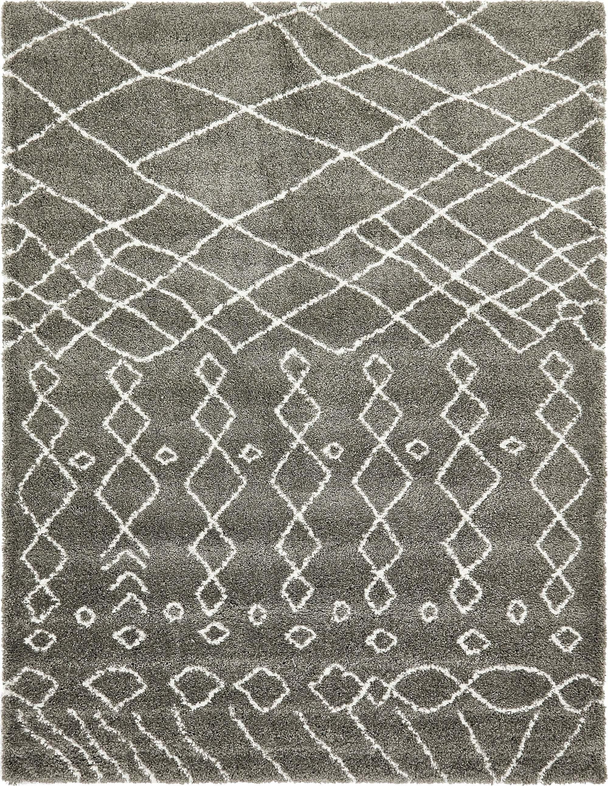 Unique Loom Indoor Rugs - Rabat Shag 9x12 Rug Gray