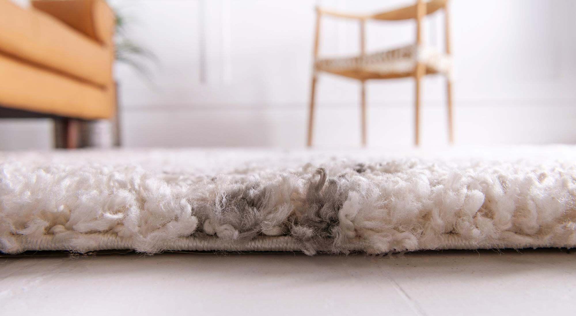 Unique Loom Indoor Rugs - Rabat Shag Geometric 5x8 Rug Ivory & Gray