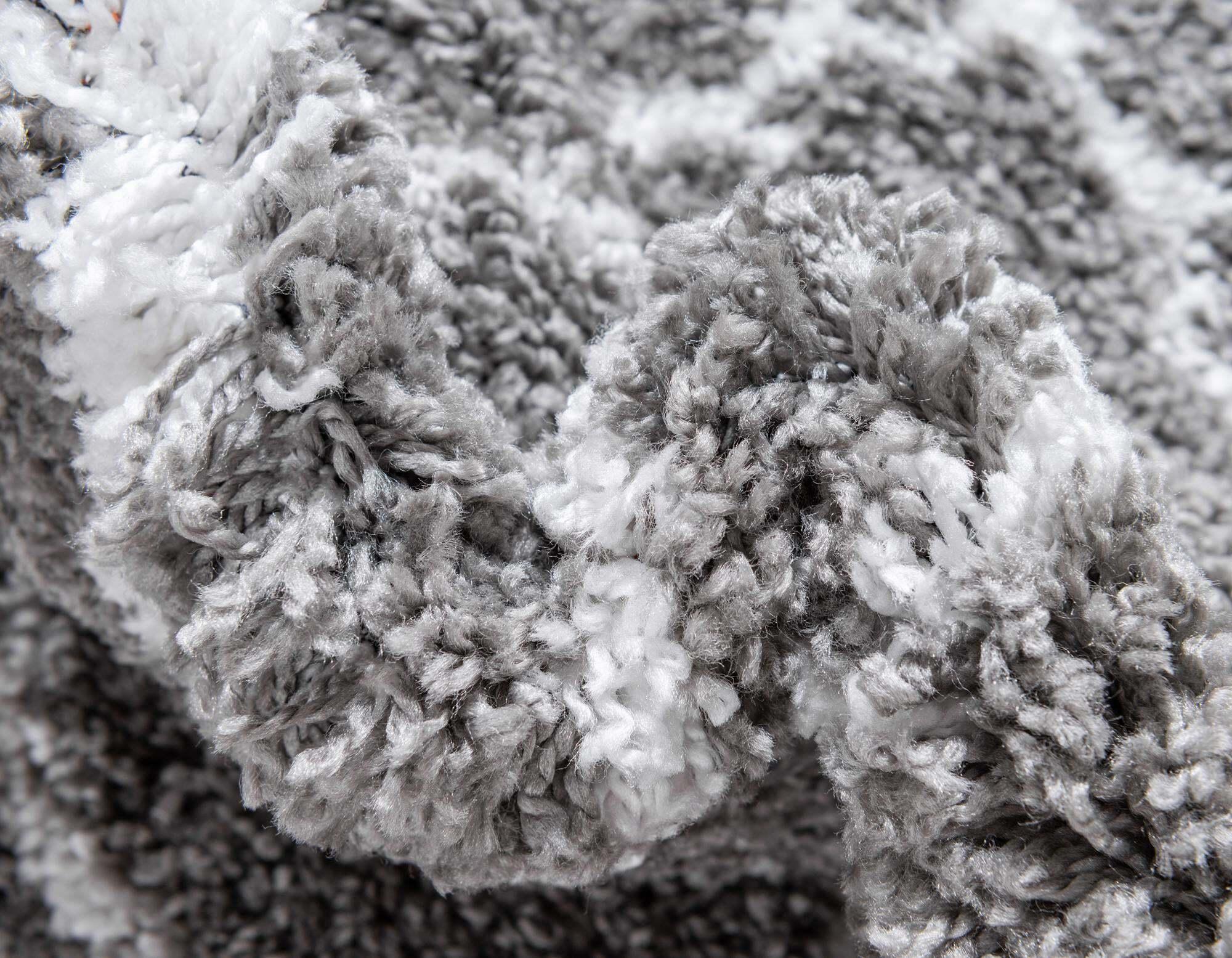 Unique Loom Indoor Rugs - Rabat Shag Geometric Rectangular 8x10 Rug Gray & Ivory