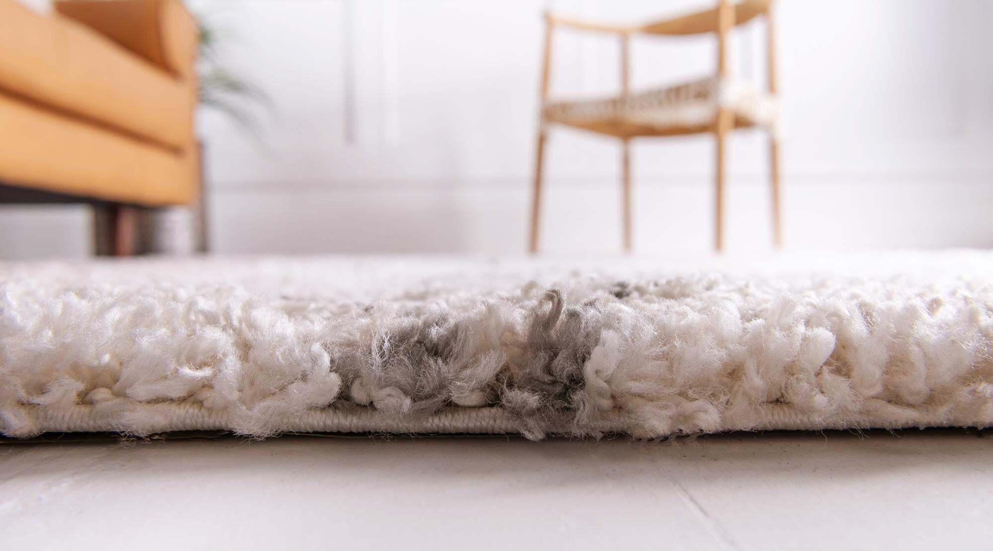 Unique Loom Indoor Rugs - Rabat Shag Geometric Rectangular 8x10 Rug Ivory & Gray