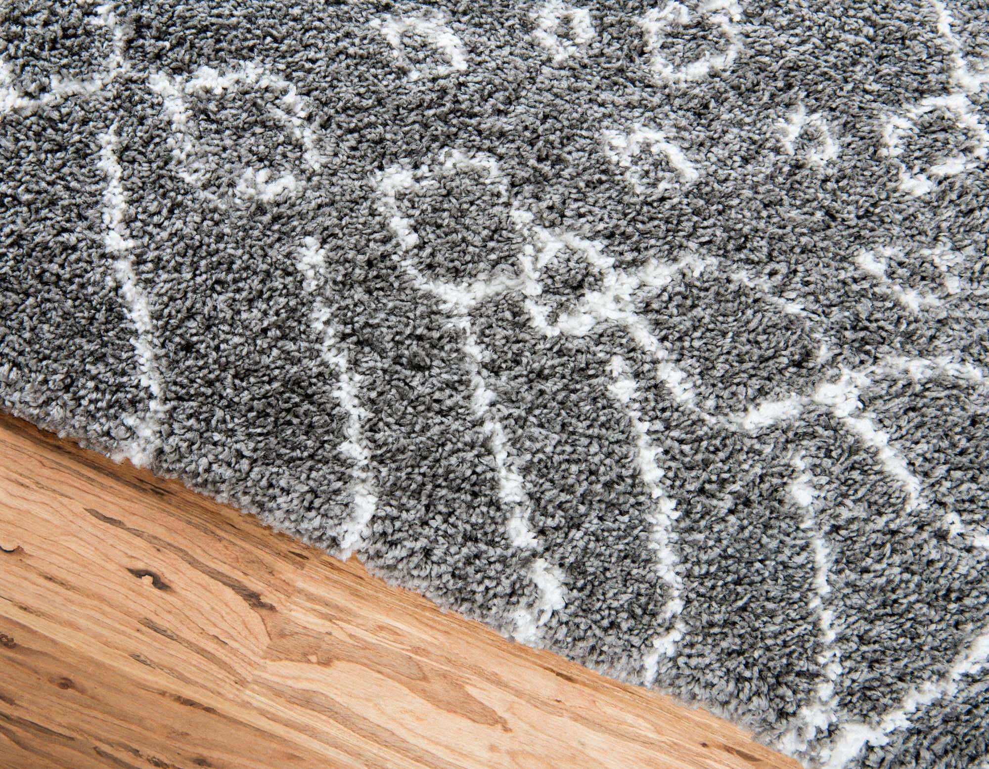 Unique Loom Indoor Rugs - Rabat Shag Rectangular 8x10 Rug Gray & Ivory