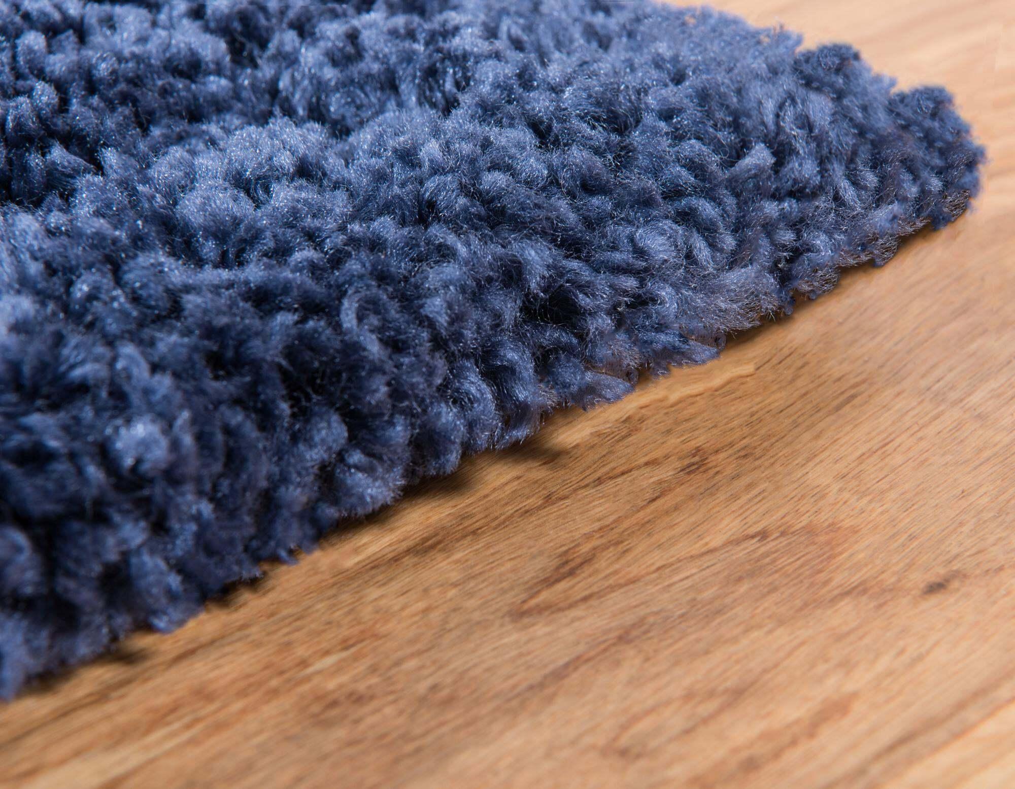 Unique Loom Indoor Rugs - Rabat Shag Rectangular 8x10 Rug Navy Blue & Ivory