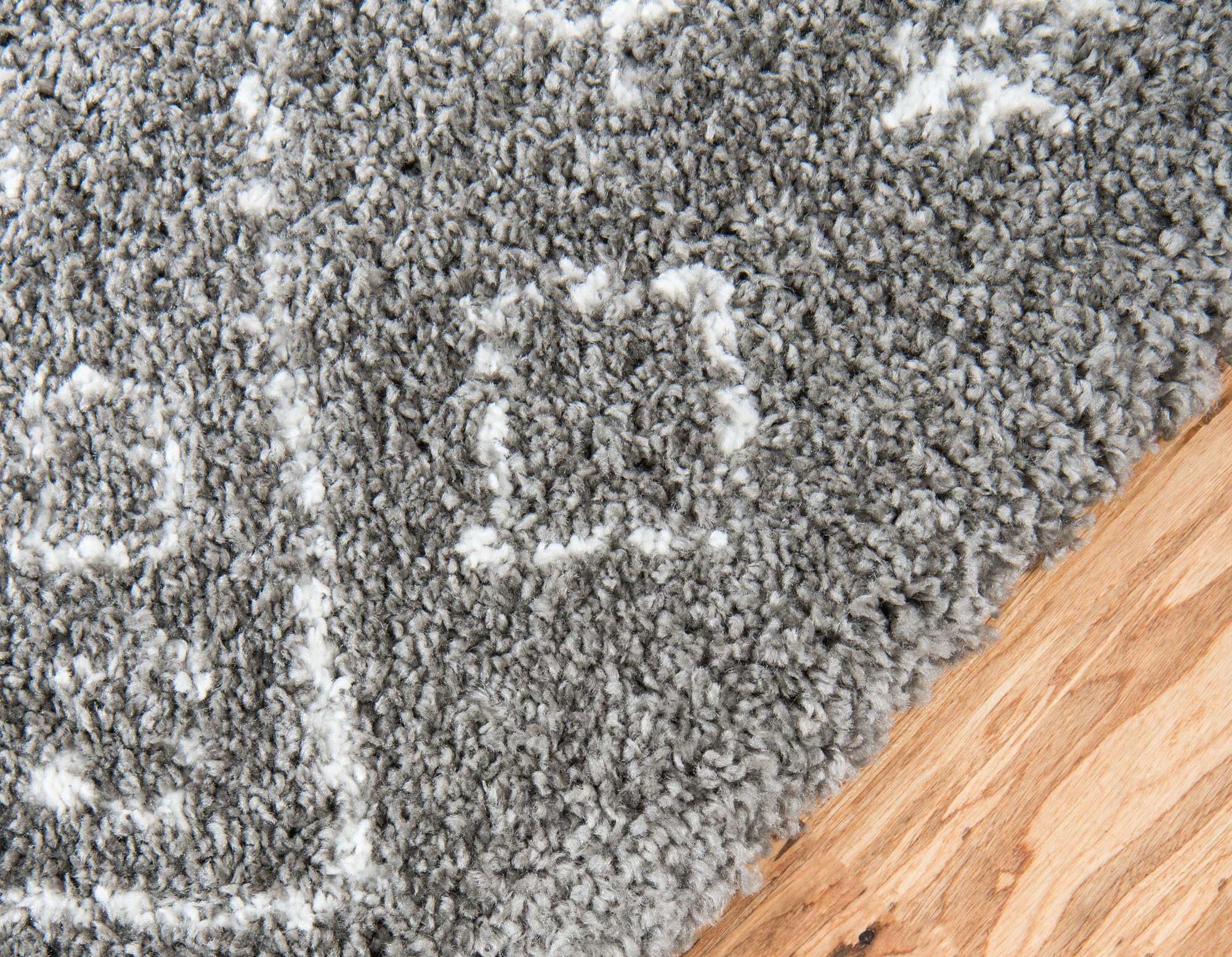 Unique Loom Indoor Rugs - Rabat Shag Rectangular 9x12 Rug Gray & Ivory
