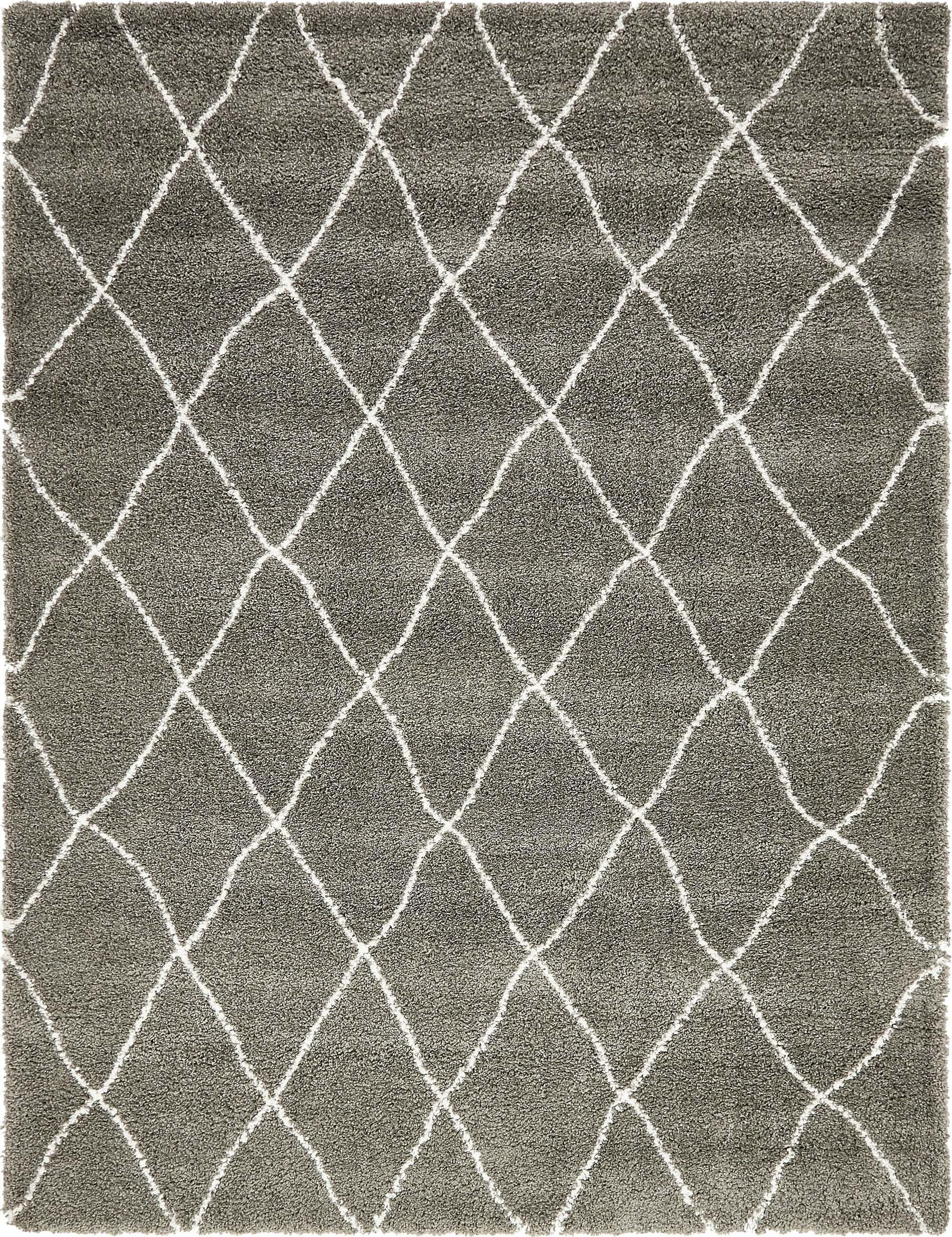 Unique Loom Indoor Rugs - Rabat Shag Rectangular 9x12 Rug Gray