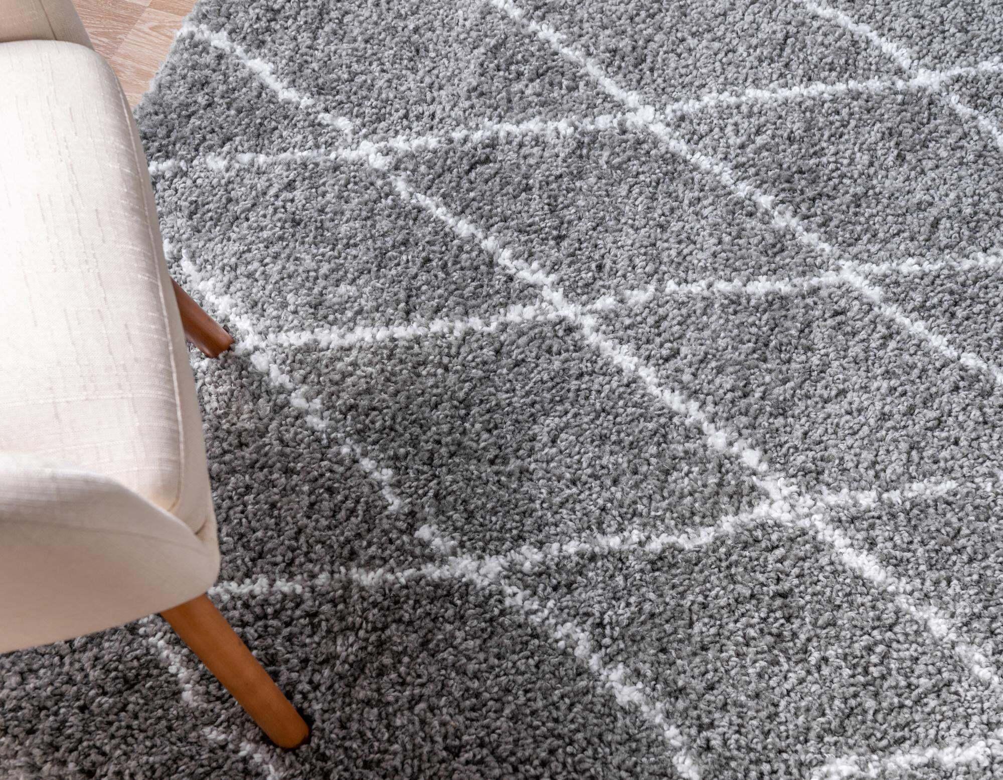 Unique Loom Indoor Rugs - Rabat Shag Rectangular 9x12 Rug Gray
