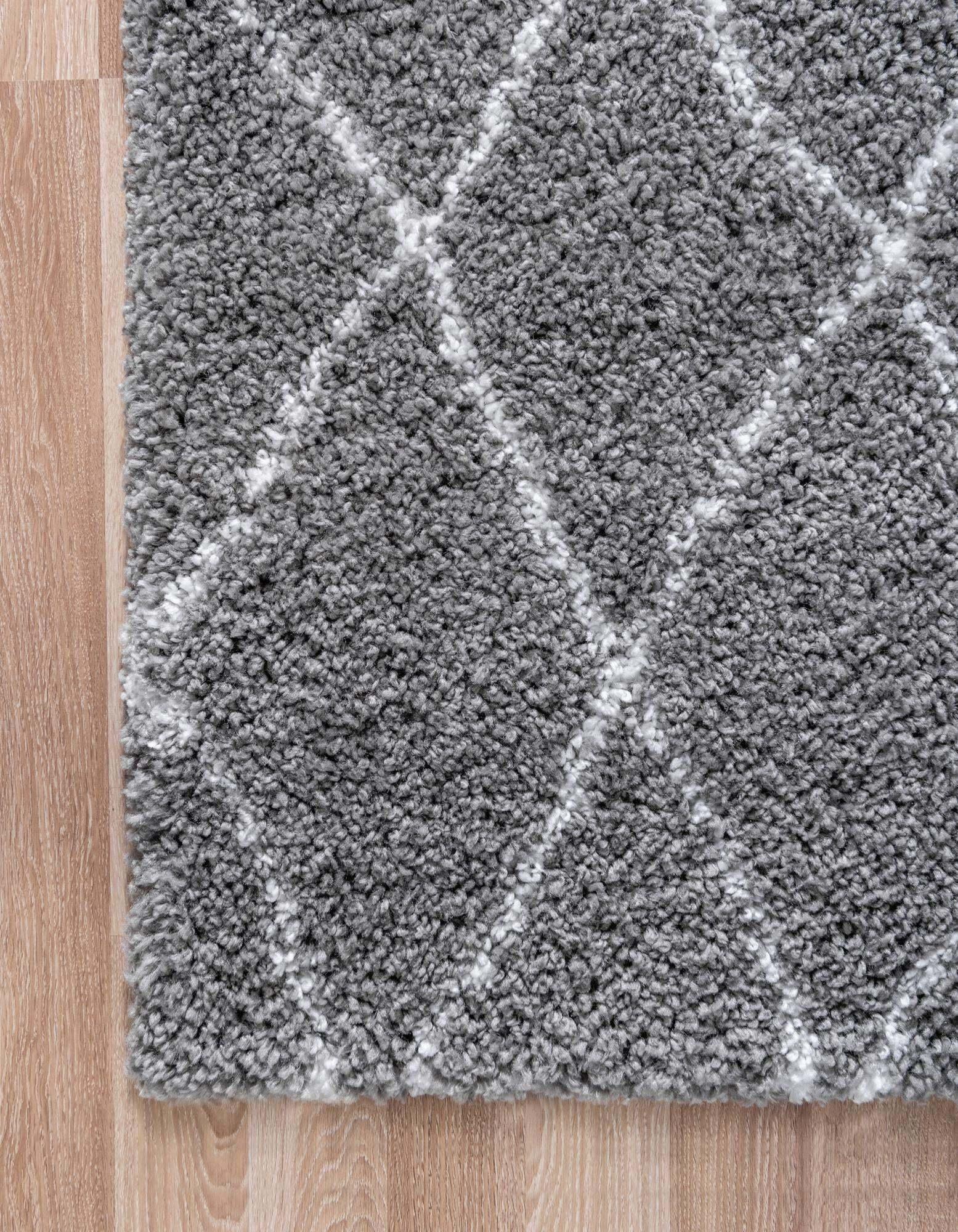 Unique Loom Indoor Rugs - Rabat Shag Rectangular 9x12 Rug Gray