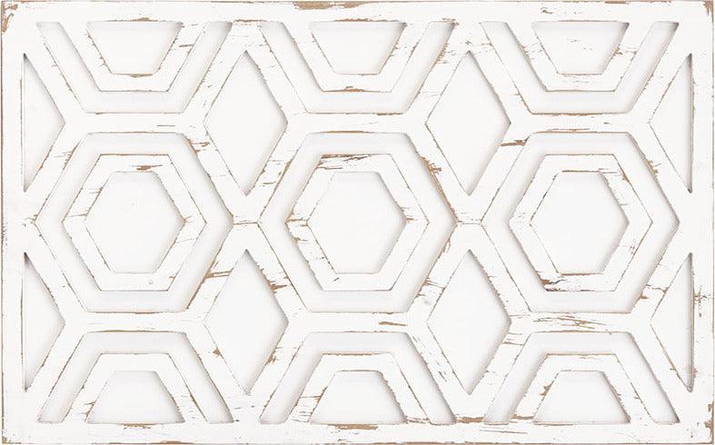 Olliix.com Wall Art - Ralston Wooden Wall Art with Pattern White