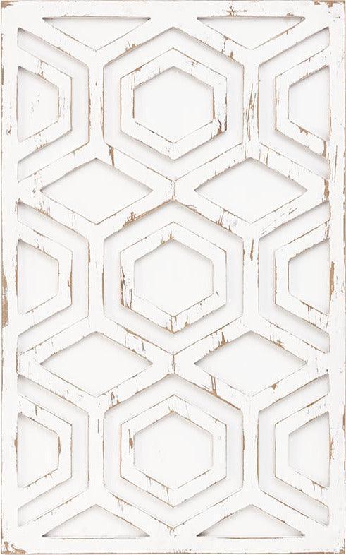 Olliix.com Wall Art - Ralston Wooden Wall Art with Pattern White