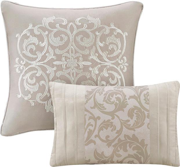 Olliix.com Comforters & Blankets - Ramsey Embroidered 8 Piece Comforter Set Neutral Cal King