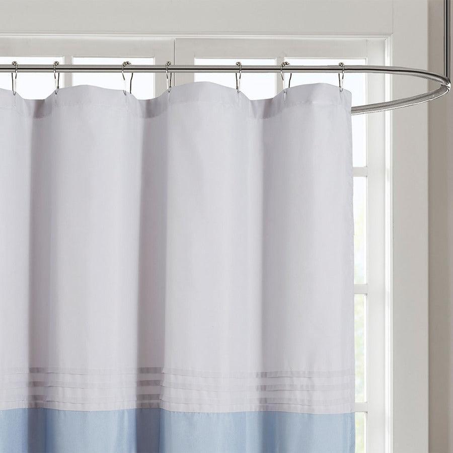 Olliix.com Shower Curtains - Ramsey Printed and Embroidered Shower Curtain Blue