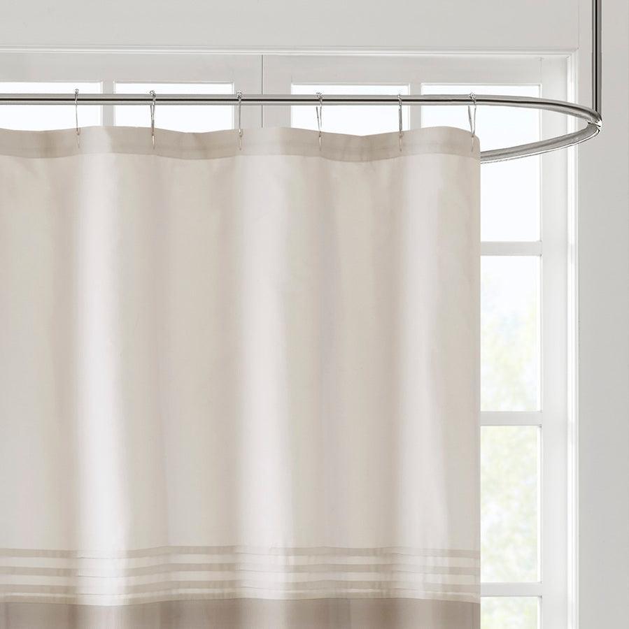 Olliix.com Shower Curtains - Ramsey Printed and Embroidered Shower Curtain Neutral
