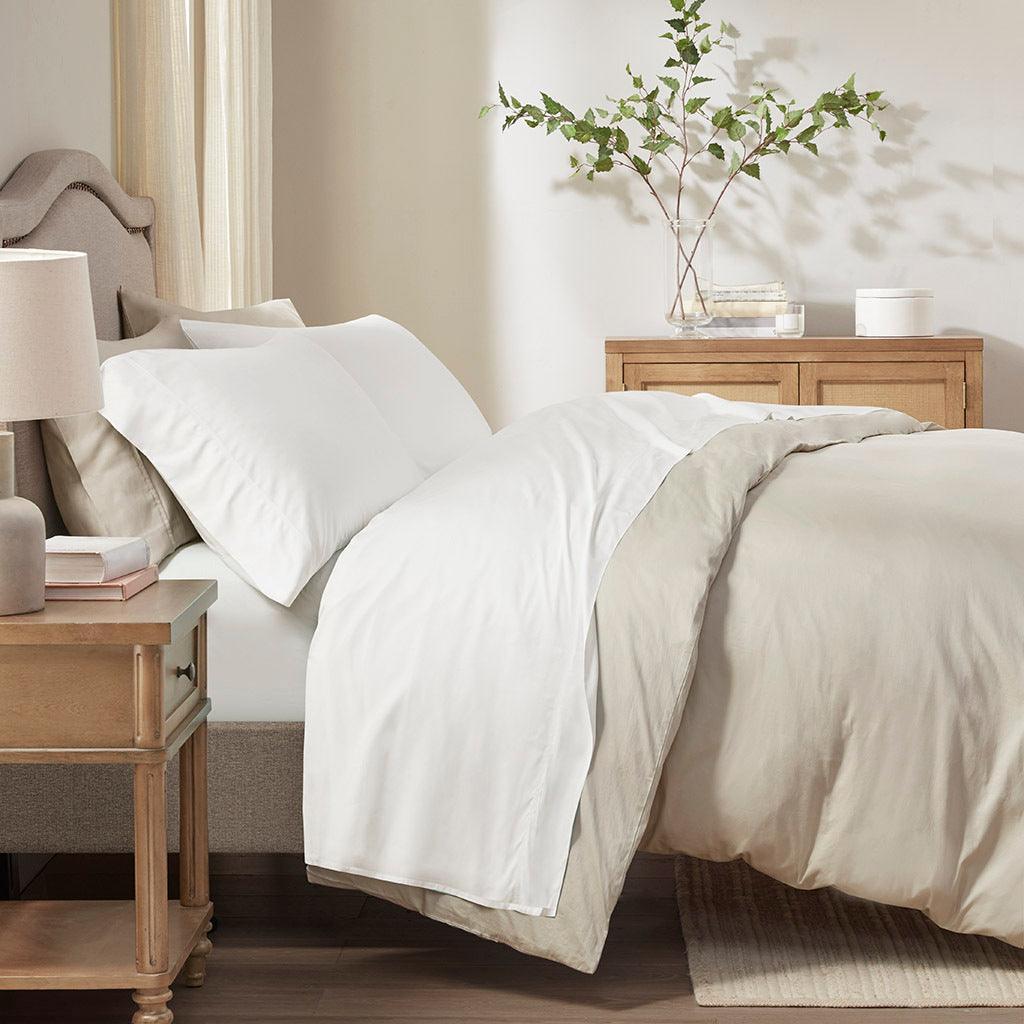 Olliix.com Sheets & Sheet Sets - Rayon from Bamboo Full Sheet Set White