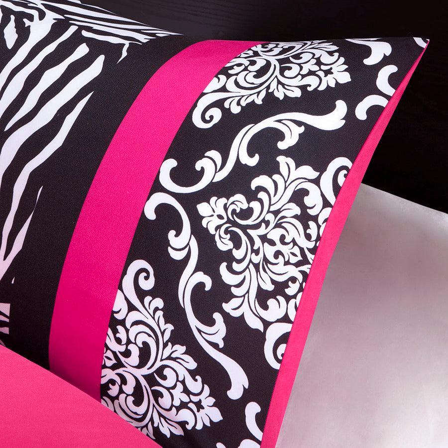 Olliix.com Comforters & Blankets - Reagan Transitional Comforter Set Pink King/Cal King