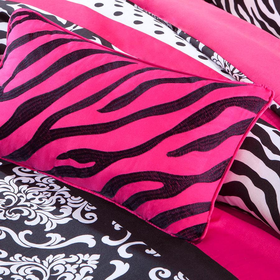 Olliix.com Comforters & Blankets - Reagan Transitional Comforter Set Pink King/Cal King