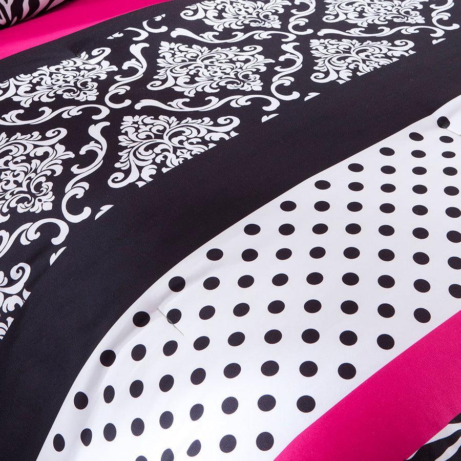 Olliix.com Comforters & Blankets - Reagan Transitional Comforter Set Pink King/Cal King