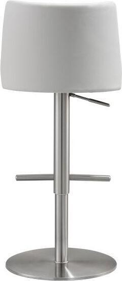 Tov Furniture Barstools - Reagan White and Silver Adjustable Stool