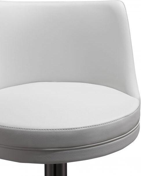 Tov Furniture Barstools - Reagan White and Silver Adjustable Stool