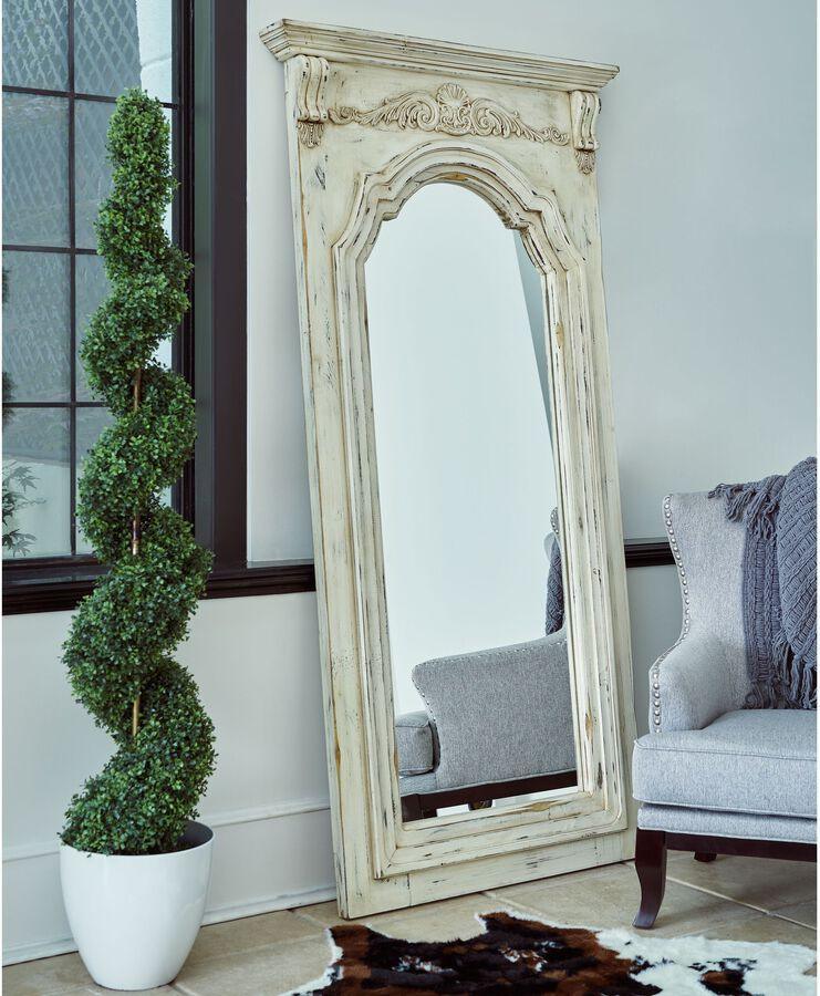 Elements Mirrors - Reba Vertical Floor Mirror Antique White