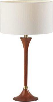 Adesso Table Lamps - Rebecca Table Lamp White & Walnut