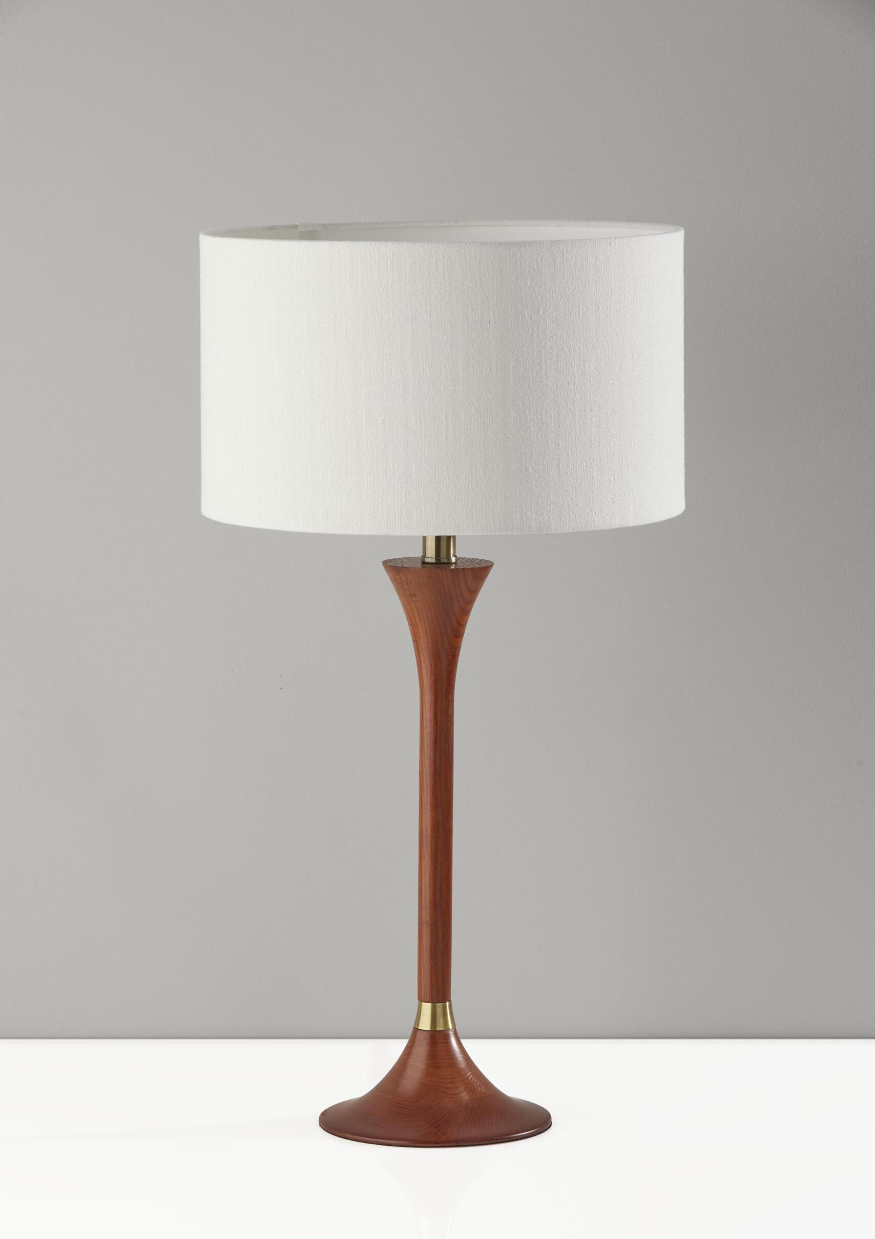 Adesso Table Lamps - Rebecca Table Lamp White & Walnut