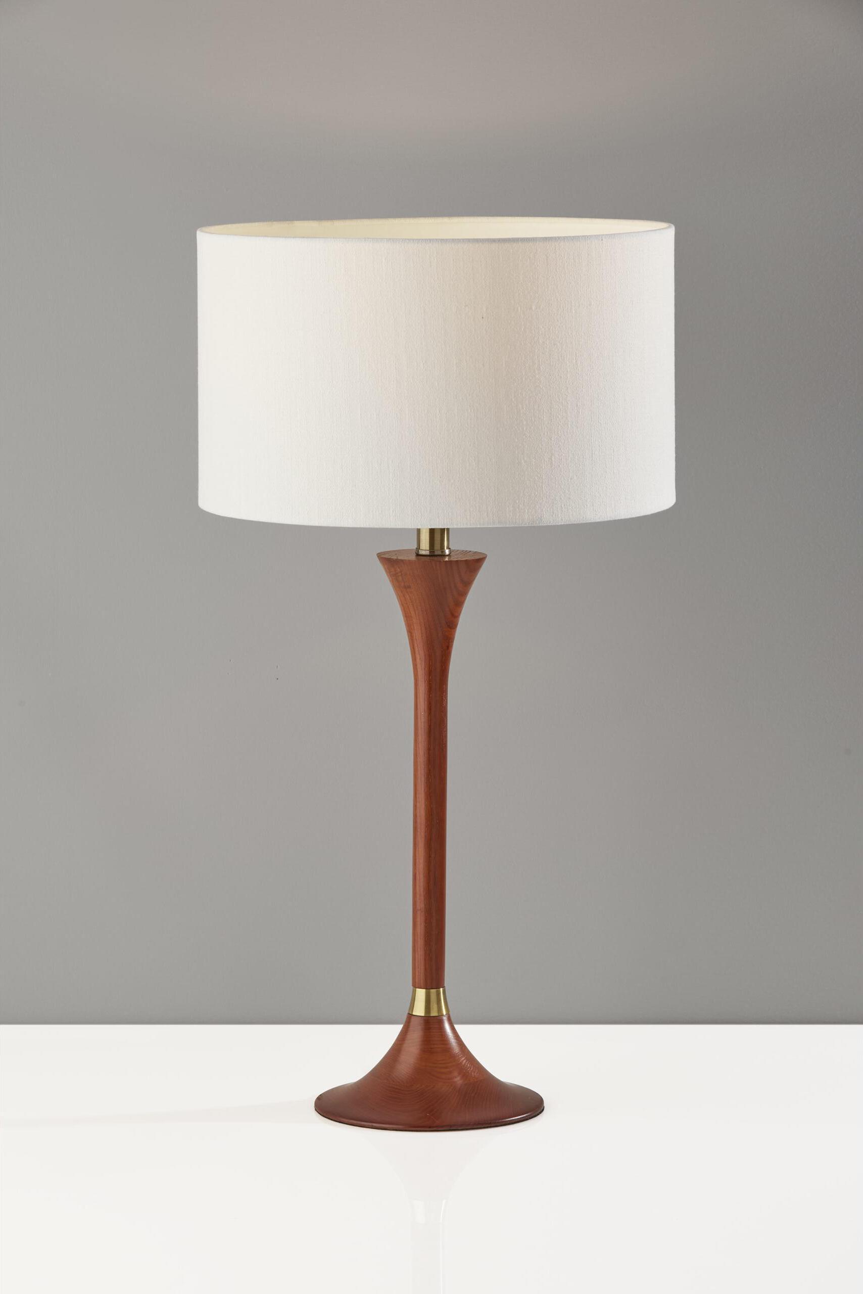 Adesso Table Lamps - Rebecca Table Lamp White & Walnut