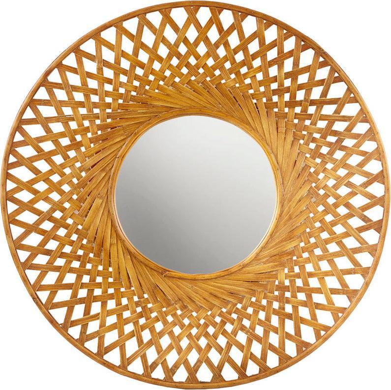 Olliix.com Wall Art - Reed Round Bamboo Wall Decor Mirror Natural