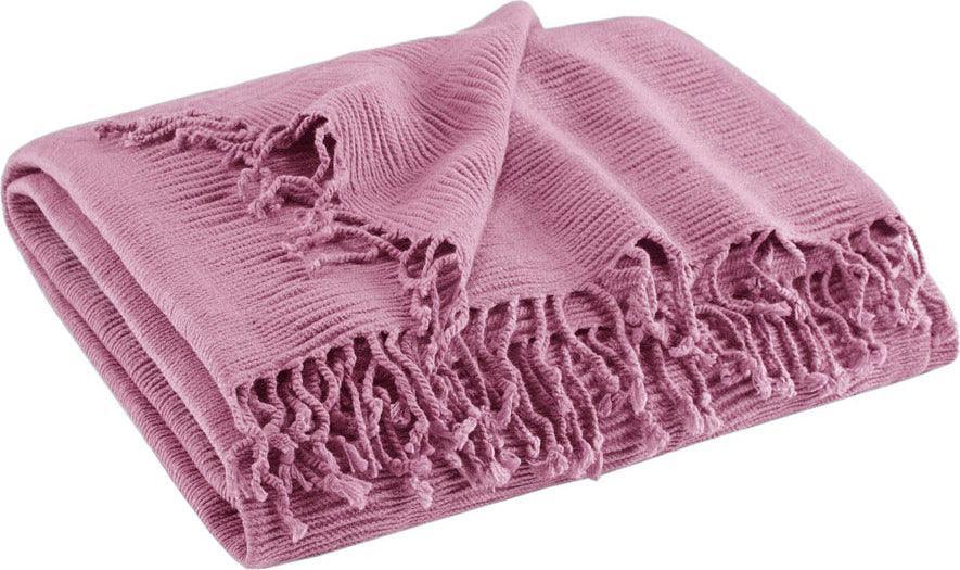Olliix.com Pillows & Throws - Reeve Mid-Century Ruched Throw 50x60+4"x2 Purple