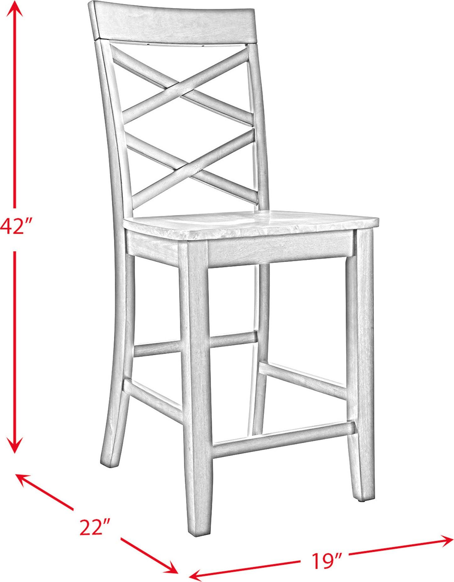 Elements Dining Sets - Regan 6PC Counter Height Dining Set in Cherry-Table, 4 Side Chairs & Bench