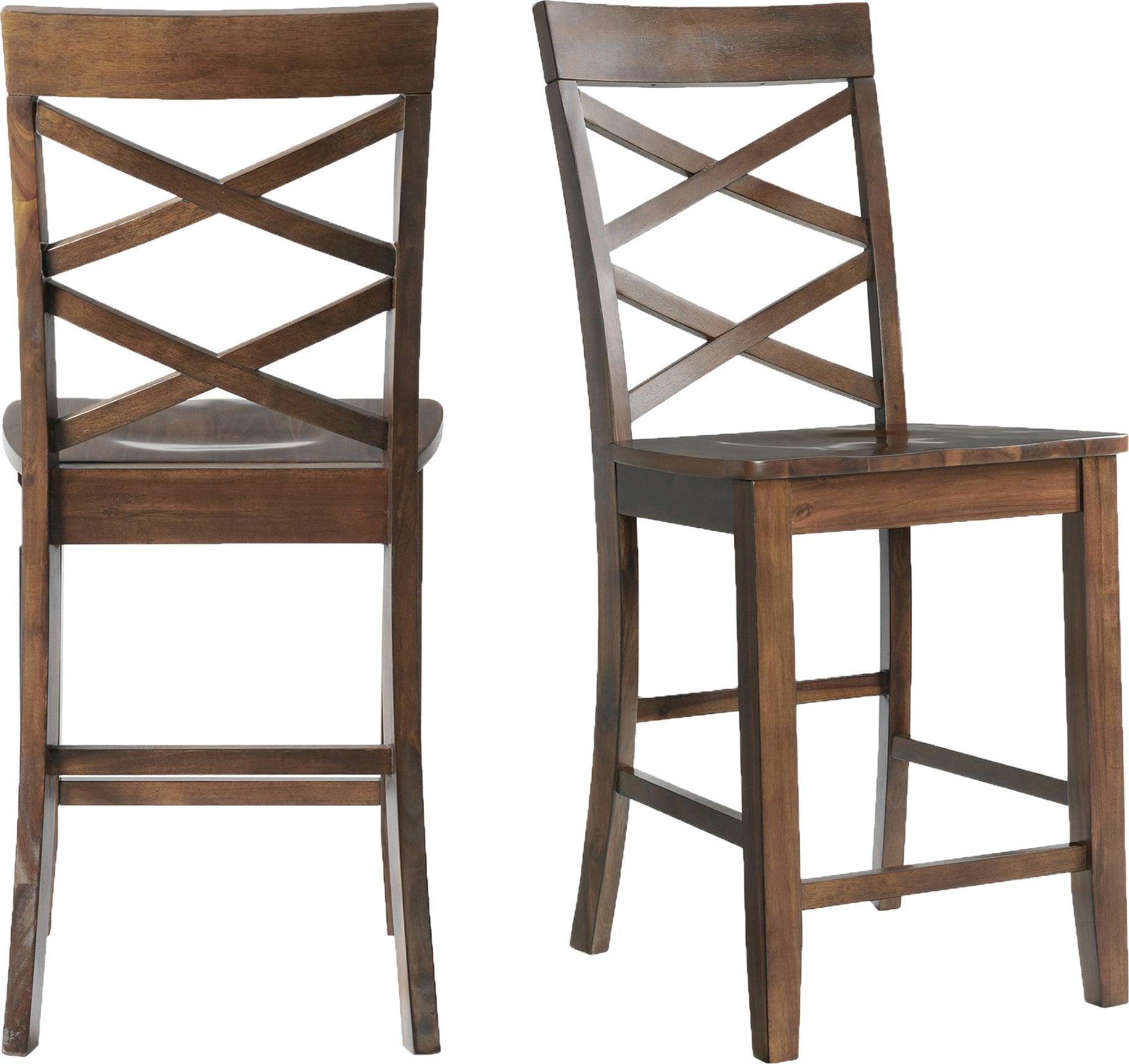Elements Barstools - Regan Counter Side Chair Set in Cherry