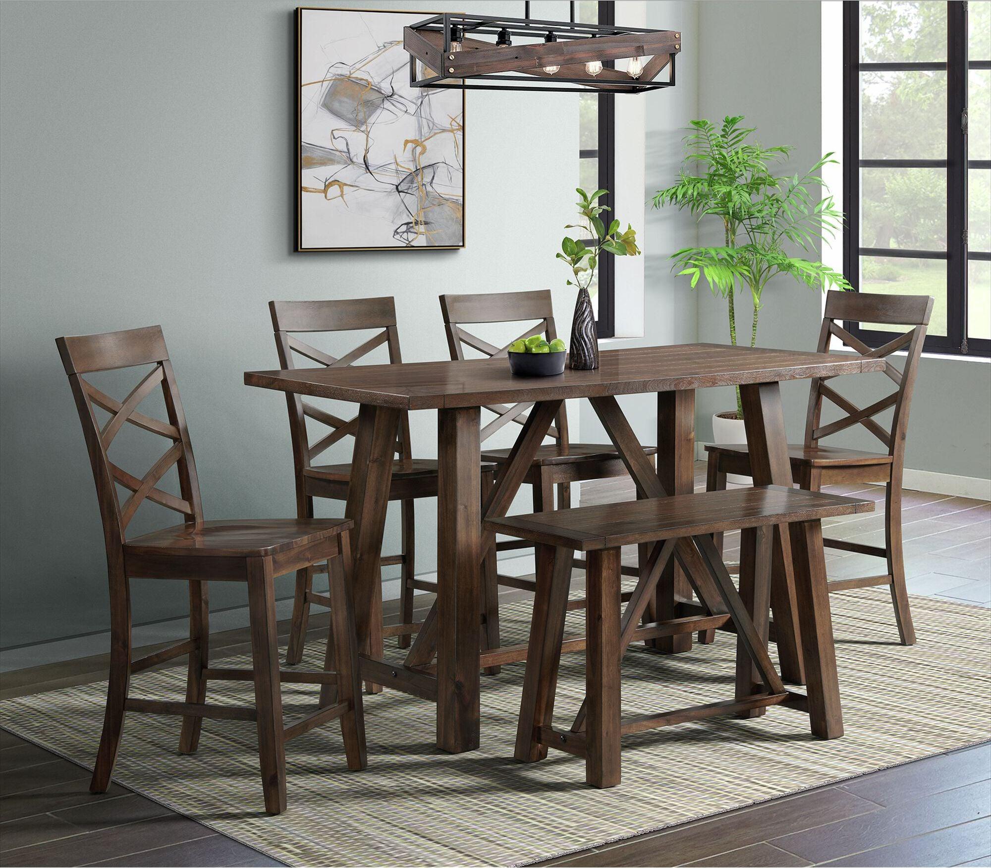 Elements Barstools - Regan Counter Side Chair Set in Cherry