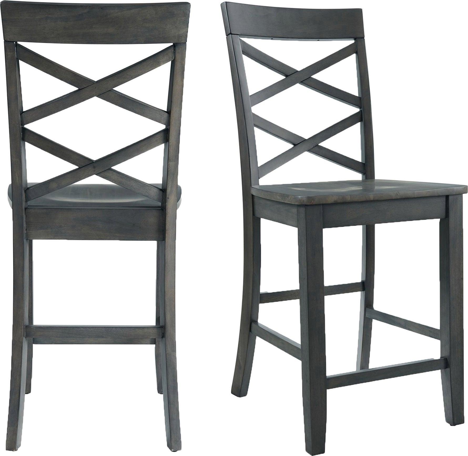 Elements Barstools - Regan Counter Side Chair Set in Gray