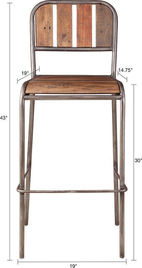 Olliix.com Barstools - Renu Bar Stool with Backrest Light Brown