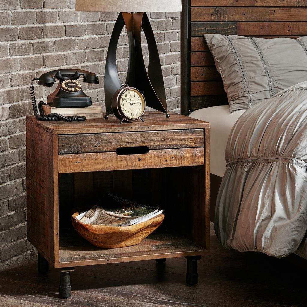 Olliix.com Nightstands & Side Tables - Renu Nightstand Light Brown Multi