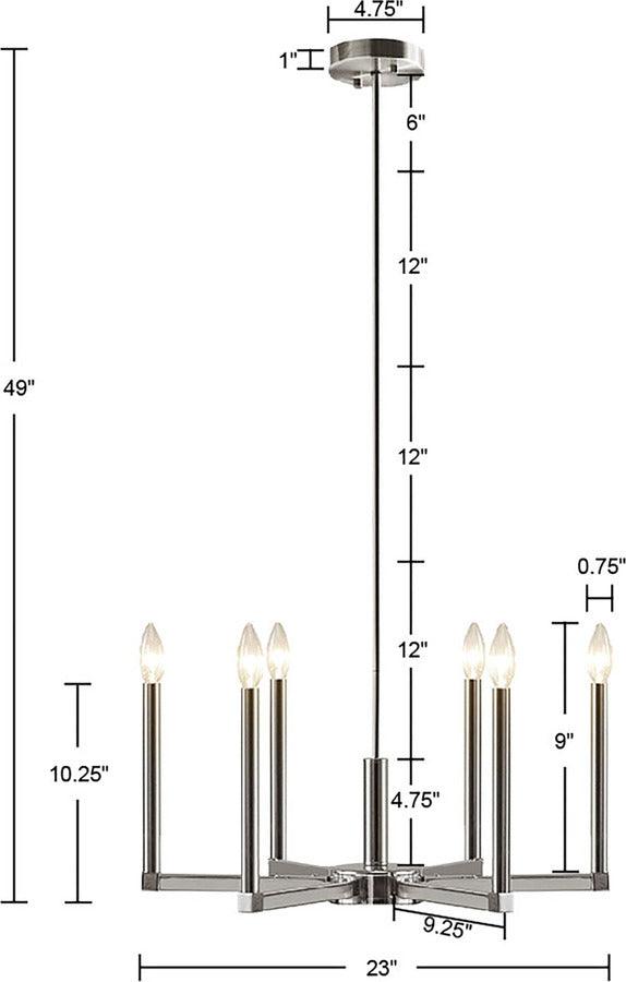 Olliix.com Ceiling Lights - Renzetti 6-Light Contemporary Candelabra Styled Chandelier