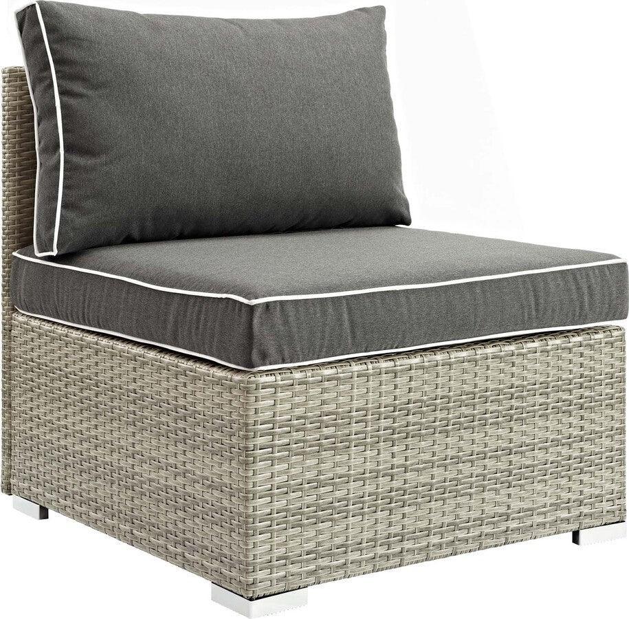 Repose Outdoor Patio Armless Chair Light Gray Charcoal